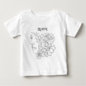 抽象的な女性のラインアート, ボヘミアンスタイル ベビーTシャツ (正面)