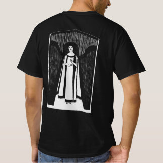 抽象的な女性の描画アートビンテージミニマリストバック Tシャツ