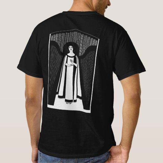 抽象的な女性の描画アートビンテージミニマリストバック Tシャツ (裏面)