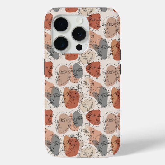 抽象的な女性の顔のパターン Case-Mate iPhoneケース (裏面)
