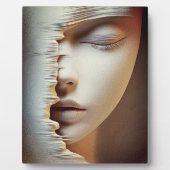 抽象的な女性の顔の壁のアート - モダンなテクスチャ フォトプラーク (正面)