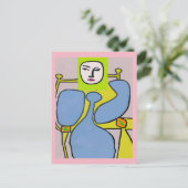 抽象的な女性の顔 ポストカード (スタンド正面)