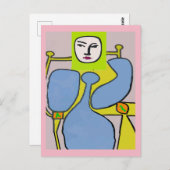 抽象的な女性の顔 ポストカード (正面/裏面)