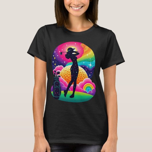 抽象的な女性ゴルファーTシャツ Tシャツ (正面)