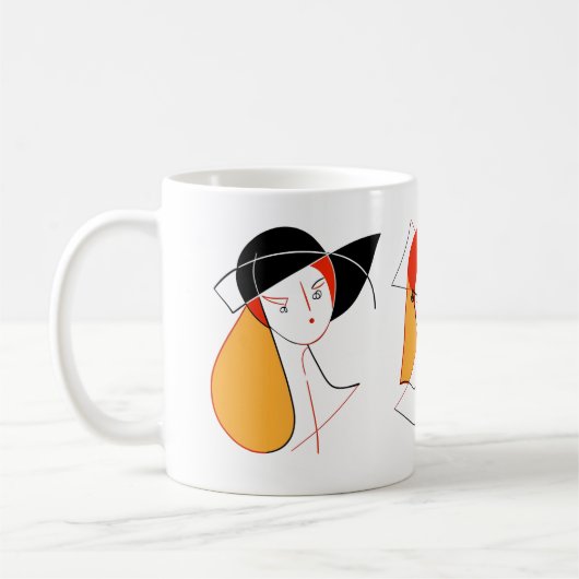 抽象的な女性 コーヒーマグカップ (左)