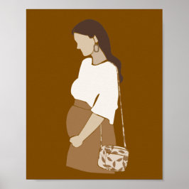 抽象的な妊婦のプロフィール マタニティアート ポスター