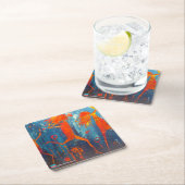 抽象的な姿 スクエアペーパーコースター (インサイチュ)