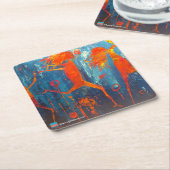 抽象的な姿 スクエアペーパーコースター (アングル)