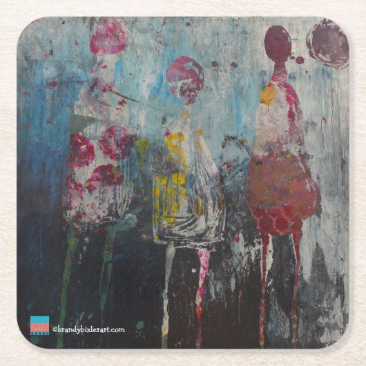 抽象的な姿 スクエアペーパーコースター (正面)