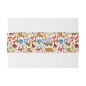 抽象的な子供および動物パターン 招待状ベリーバンド (裏面例)