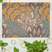 抽象的な孔雀の羽パターン キッチンタオル (折り畳み)