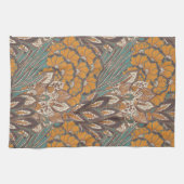 抽象的な孔雀の羽パターン キッチンタオル (横)