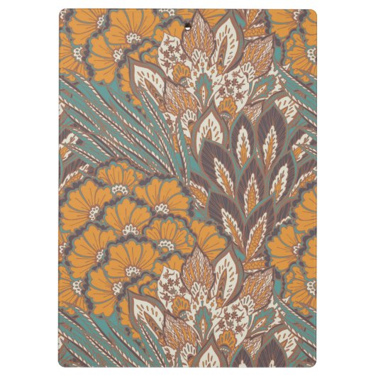 抽象的な孔雀の羽パターン クリップボード (裏面)