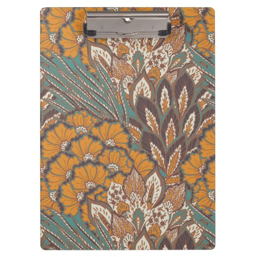 抽象的な孔雀の羽パターン クリップボード (正面)