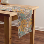 抽象的な孔雀の羽パターン ショートテーブルランナー (インサイチュ)