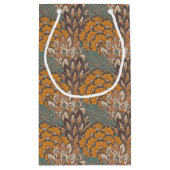 抽象的な孔雀の羽パターン スモールペーパーバッグ (裏面)