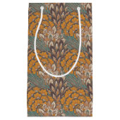 抽象的な孔雀の羽パターン スモールペーパーバッグ (正面)