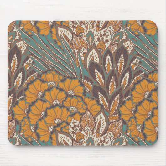 抽象的な孔雀の羽パターン マウスパッド (正面)