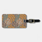 抽象的な孔雀の羽パターン ラゲッジタグ (正面横)
