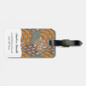 抽象的な孔雀の羽パターン ラゲッジタグ (裏面横)