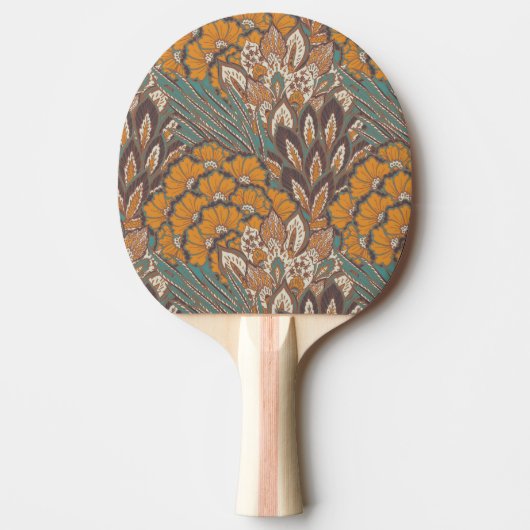 抽象的な孔雀の羽パターン 卓球ラケット (正面)