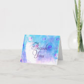 抽象的な孔雀、ウォーターカラー感謝カード サンキューカード (正面)