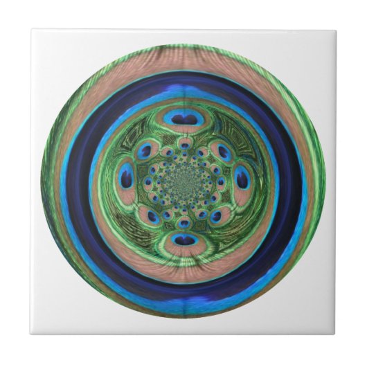 抽象的な孔雀 タイル (正面)