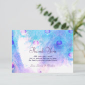 抽象的な孔雀、水彩画のサンキューカード サンキューカード (スタンド正面)