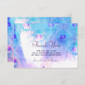 抽象的な孔雀、水彩画のサンキューカード サンキューカード (正面/裏面)