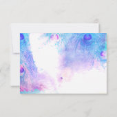 抽象的な孔雀、水彩画の応答カード 出欠カード (裏面)