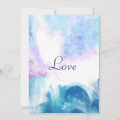 抽象的な孔雀、水彩画の結婚式招待状 招待状 (裏面)