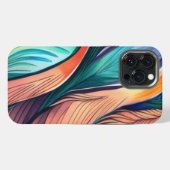 抽象的な孔雀 iPhoneケース (裏面横)
