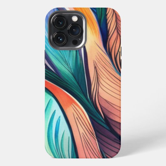 抽象的な孔雀 iPhoneケース (裏面)