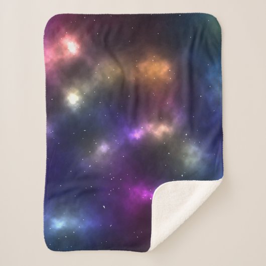 抽象的な宇宙の星座デザイン シェルパブランケット (正面)