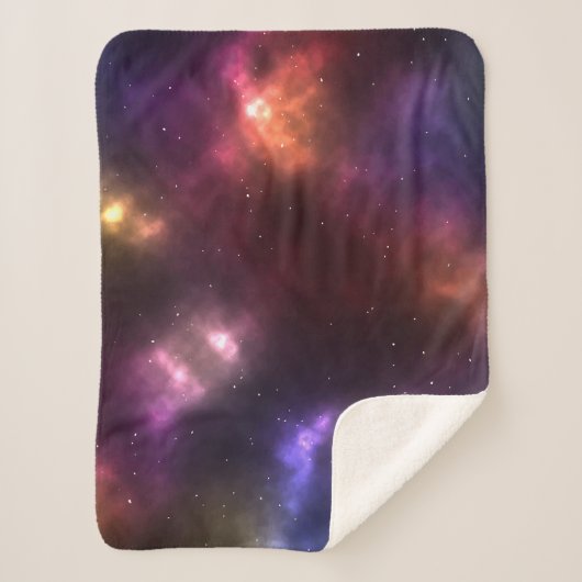 抽象的な宇宙の星座デザイン シェルパブランケット (正面)