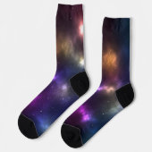 抽象的な宇宙の星座デザイン ソックス (左)
