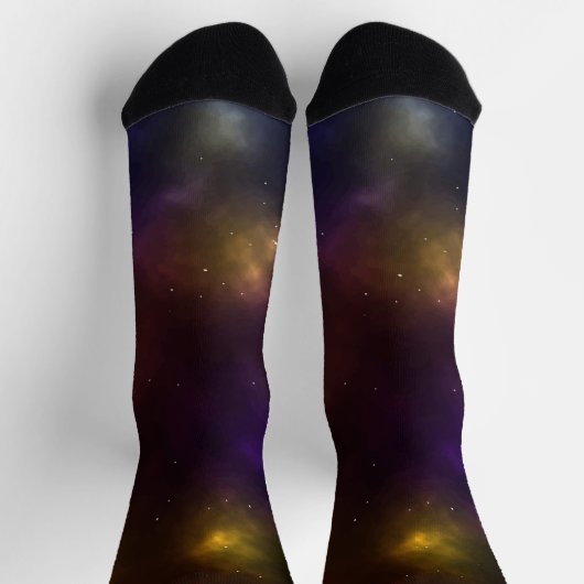 抽象的な宇宙の星座デザイン ソックス (上部)