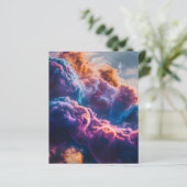 抽象的な宇宙の星雲アート - カラフルなシート (スタンド正面)
