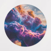抽象的な宇宙の星雲アート - カラフルなラベル ラベル (デザイン2)
