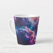 抽象的な宇宙の星雲アート - カラフルな宇宙 カフェラテマグ (左アングル)