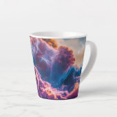 抽象的な宇宙の星雲アート - カラフルな宇宙 カフェラテマグ (右アングル)