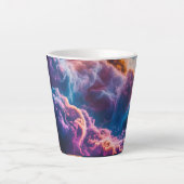 抽象的な宇宙の星雲アート - カラフルな宇宙 カフェラテマグ (正面)