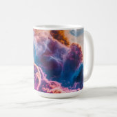 抽象的な宇宙の星雲アート - カラフルな宇宙 コーヒーマグカップ (正面右)