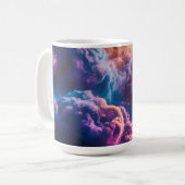 抽象的な宇宙の星雲アート - カラフルな宇宙 コーヒーマグカップ (正面左)