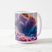 抽象的な宇宙の星雲アート - カラフルな宇宙 コーヒーマグカップ (正面右)