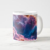 抽象的な宇宙の星雲アート - カラフルな宇宙 ジャンボコーヒーマグカップ (正面右)
