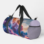 抽象的な宇宙の星雲アート - カラフルな宇宙 ダッフルバッグ (右コーナー)