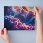 抽象的な宇宙の星雲アート - カラフルな宇宙 チラシ (手)