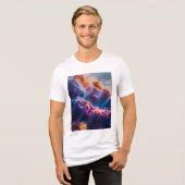 抽象的な宇宙の星雲アート - カラフルな宇宙 トライブレンドTシャツ (正面全面)