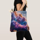 抽象的な宇宙の星雲アート - カラフルな宇宙 トートバッグ (クローズアップ)